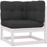 vidaXL - 13-delige - Loungeset - met - kussens - massief - grenenhout - wit