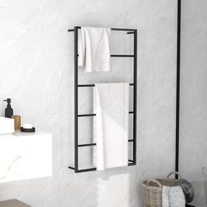 vidaXL Handtuchständer Schwarz 60x10x116 cm Stahl