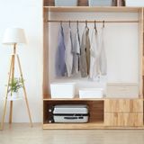 vidaXL - Opbergbox - Crèmekleurig - Stof - Inklapbaar - 2 Vakken