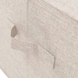 vidaXL - Opbergbox - Crèmekleurig - Stof - Inklapbaar - 2 Vakken