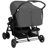 vidaXL-Tweelingkinderwagen-staal-donkergrijs