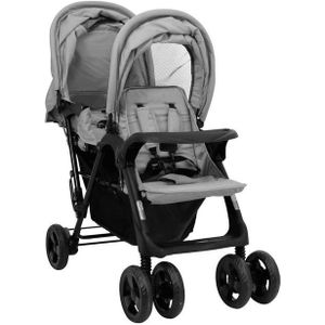 vidaXL-Tweelingkinderwagen-tandem-staal-lichtgrijs