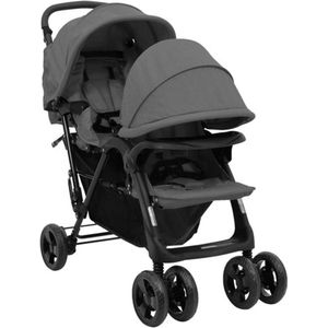vidaXL-Tweelingkinderwagen-tandem-staal-donkergrijs