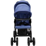 vidaXL Tweelingkinderwagen tandem staal marineblauw