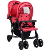 vidaXL-Tweelingkinderwagen-tandem-staal-rood
