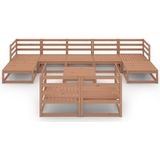 vidaXL 10-delige Loungeset massief grenenhout honingbruin