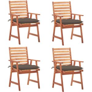 Vidaxl - Garten-Essstühle 4 Stk. mit Kissen Massivholz Akazie