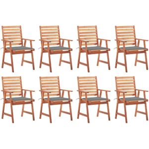 Vidaxl - Garten-Essstühle 8 Stk. mit Kissen Massivholz Akazie