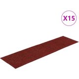 vidaXL Trapmatten - Bordeaux Rood - Polypropyleen - 15 Stuks