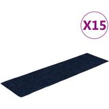 vidaXL Trapmatten - Blauw - Genaaldvilte Stof - 15 Stuks