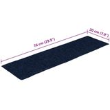 vidaXL Trapmatten - Blauw - Genaaldvilte Stof - 15 Stuks