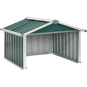 vidaXL - Overkapping - voor - robotmaaier - 92x97x63 - cm - staal - groen