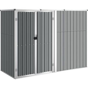 vidaXL - Tuinschuur - 225x89x161 - cm - gegalvaniseerd - staal - grijs