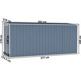 Anbauschuppen Grau 118x382x178 cm Verzinkter Stahl Vidaxl