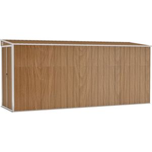vidaXL Tuinschuur wandmontage 118x382x178 staal bruin
