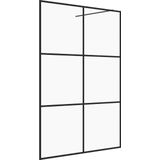 vidaXL Inloopdouchewand 140x195 cm ESG-glas transparant en zwart