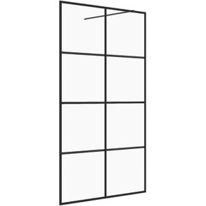 vidaXL Inloopdouchewand 90x195 cm ESG-glas transparant en zwart