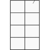 vidaXL - Inloopdouchewand - 115x195 - cm - ESG-glas - transparant - en - zwart