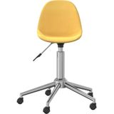 VidaXL Eetkamerstoelen 2 st. Draaibaar Stof Mosterdgeel