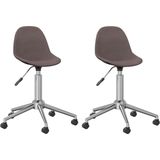 VidaXL Draaibare Eetkamerstoelen 2 st. Stof Taupe