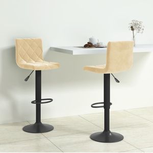Barhocker 2 Stk. Creme Samt vidaXL