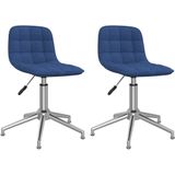 VidaXL Eetkamerstoelen 2 st. Draaibaar Stof Blauw