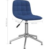 VidaXL Eetkamerstoelen 2 st. Draaibaar Stof Blauw