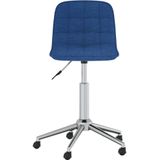 vidaXL Eetkamerstoelen 2 st draaibaar stof blauw