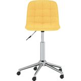 VidaXL Draaibare Eetkamerstoelen 2 st. Stof Geel