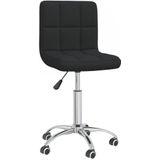 VidaXL Draaibare Eetkamerstoelen 2 st. Stof Zwart