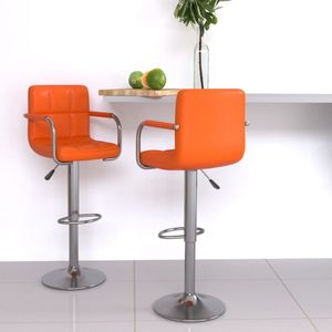 vidaXL Barhocker 2 Stk. Orange Kunstleder