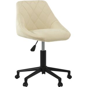 vidaXL - Kantoorstoel - Draaibaar - Crèmekleurig - Fluweel - Staal