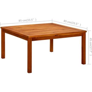 VidaXL Tuintafel 85x85x45 cm - Massief Acaciahout