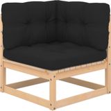 vidaXL Garten-Ecksofa mit Kissen Massivholz Kiefer