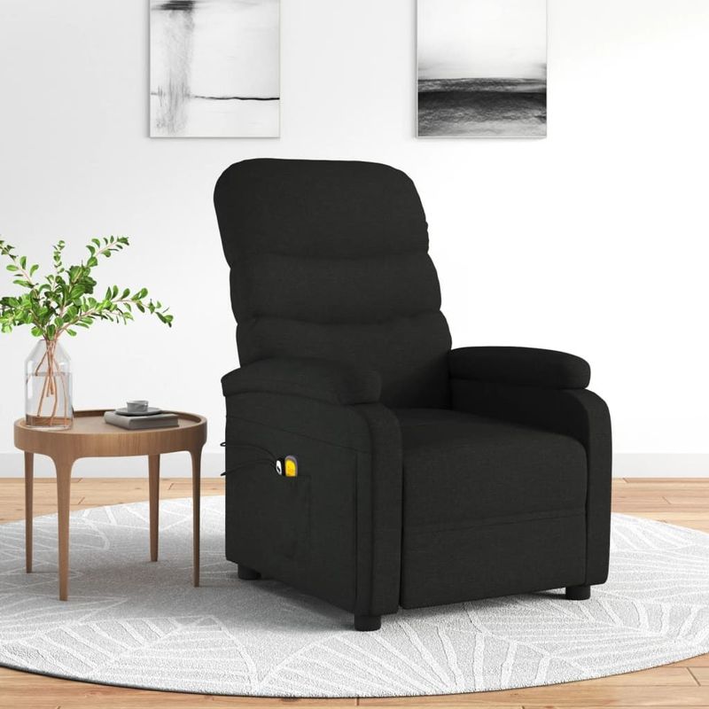 vidaXL Massagestoel elektrisch stof zwart