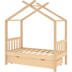 VidaXL Kinderbedframe met Lade - Massief Grenenhout - 70x140 cm