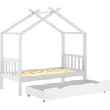 Vidaxl - Kinderbett mit Schublade Weiß Massivholz Kiefer 80x160 cm