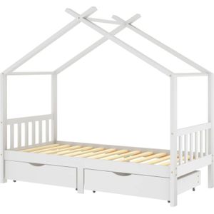 VidaXL Kinderbedframe met Lades - Massief Grenenhout - 90x200 cm - Wit