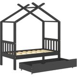 VidaXL Kinderbedframe met Lade Grenenhout Donkergrijs 70x140 cm