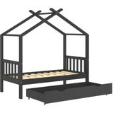 VidaXL Kinderbedframe met Lade Grenenhout Donkergrijs 80x160 cm