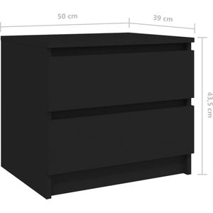 vidaXL-Nachtkastjes-2-st-50x39x43,5-cm-spaanplaat-zwart