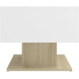 VidaXL Salontafel 103,5x50x44,5 cm Spaanplaat Wit en Sonoma Eiken