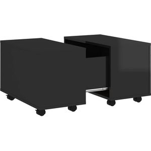 VidaXL Salontafel 60x60x38 cm Hoogglans Zwart - Spaanplaat