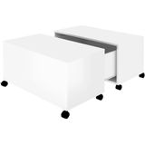 VidaXL Salontafel 75x75x38 cm Hoogglans Wit - Spaanplaat