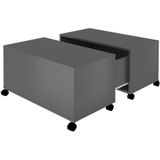 vidaXL Salontafel 75x75x38 cm spaanplaat hoogglans grijs