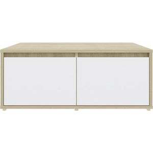 vidaXL-Salontafel-80x80x31-cm-spaanplaat-wit-en-sonoma-eikenkleurig