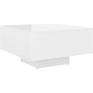 VidaXL Salontafel 60x60x31,5 cm Hoogglans Wit - Spaanplaat