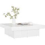 VidaXL Salontafel 90x90x28 cm Hoogglans Wit - Spaanplaat