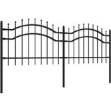 Gartenzaun mit Speerspitzen Schwarz 115 cm Stahl vidaXL