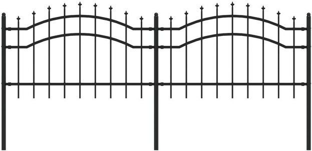 Gartenzaun mit Speerspitzen Schwarz 115 cm Stahl vidaXL